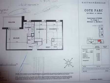location appartement 3 pièces 60 m² à annecy (74000)