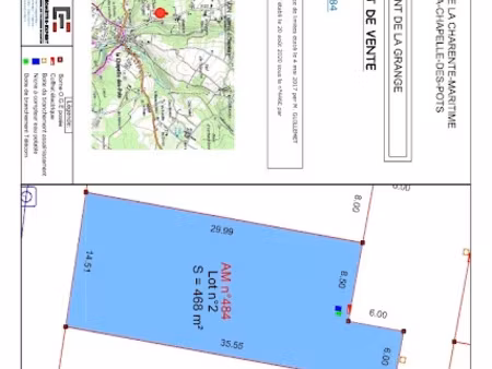 vente terrain 468 m² à la chapelle-des-pots (17100)  35 600 €