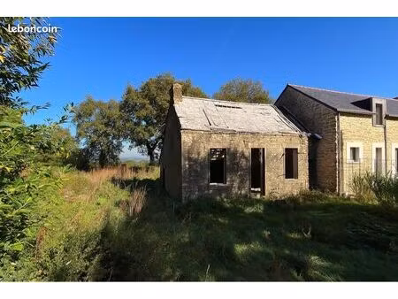 saint-nolff - terrain avec bâti en pierre à rénover – vue sur les landes de lanvaux - 15 m