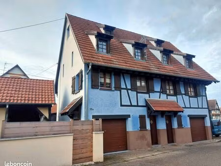 maison de ville bi-famille 207m² hindisheim 2 appartements triplex 2x f5 104+103m² 2 garag