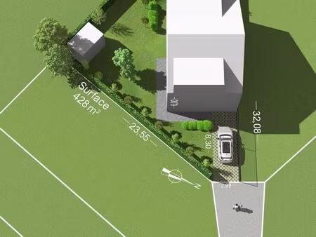 ruim perceel van 428m² in rustige en gegeerde verkaveling