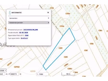 verpachte landbouwgrond van 58a 60ca.
