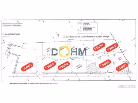 terrain 937 m² yssingeaux
