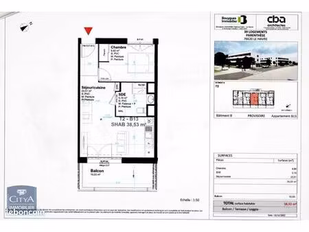 appartement 2 pièces 38 m²
