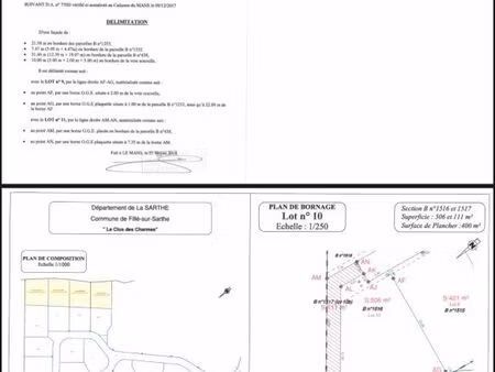 terrain à bâtir de 1175 m² à fille (72)