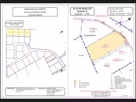 terrain à bâtir de 375 m² à fille (72)