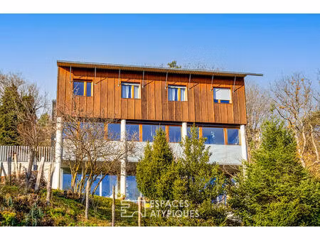 maison ossature bois avec vue panoramique sur la plaine