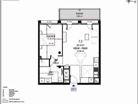 appartement 2 pièce(s)