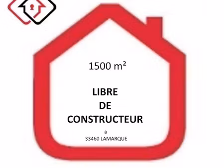 vente terrain 1507 m² à lamarque (33460)  149 000 €