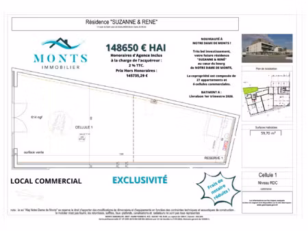 cellule 1 / 59 70 m2