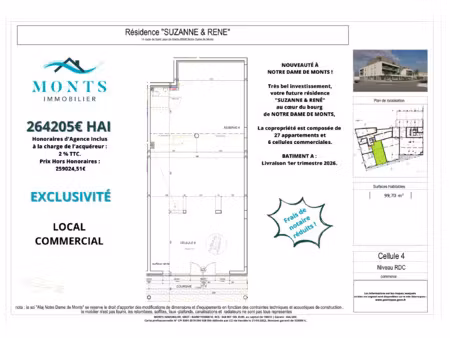 cellule 4 / 99 70 m2