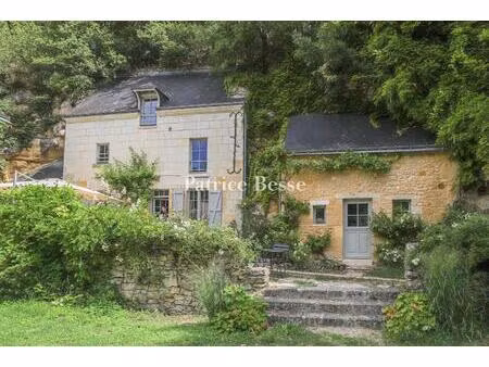en touraine  dans une vallée tranquille  une maison semi-troglodytique et son jardin.