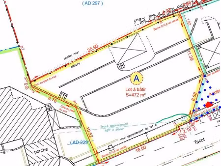 terrain a batir 472 m² au val d'oingt / bois d'oingt