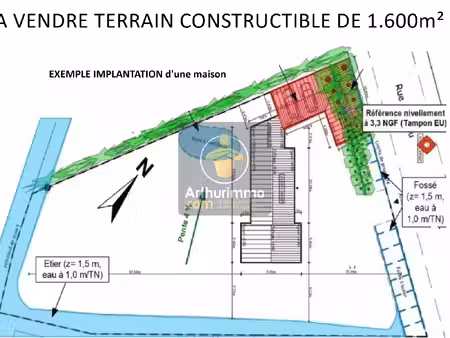 rare  terrain constructible de 1600m² avec magnifique vue