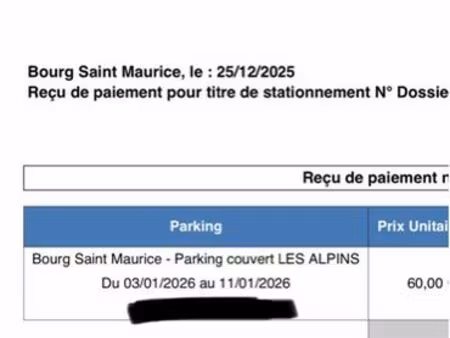 vente place de parking bourg saint maurice - parking les alpins