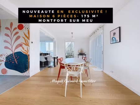 exclusivite - maison 6 p entièrement rénovée- 175 m² - montfort sur meu