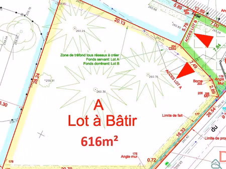 vente terrain 616 m² à saint-bonnet-de-mure (69720)  239 000 €
