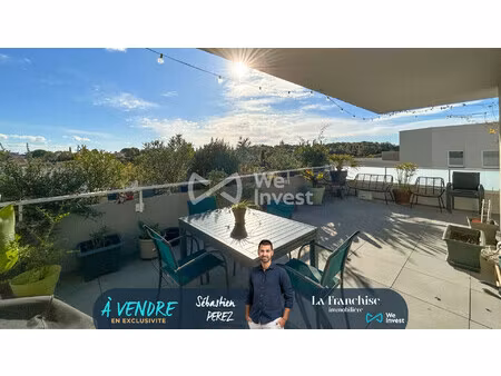 superbe t3 en roof top - terrasse de 86m²