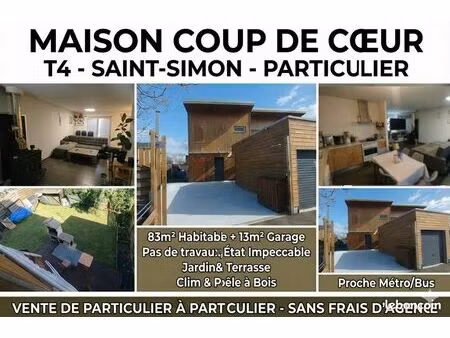 f4 84m² - saint-simon - maison ossature bois récente - jardin & garage - sans frais d'agen
