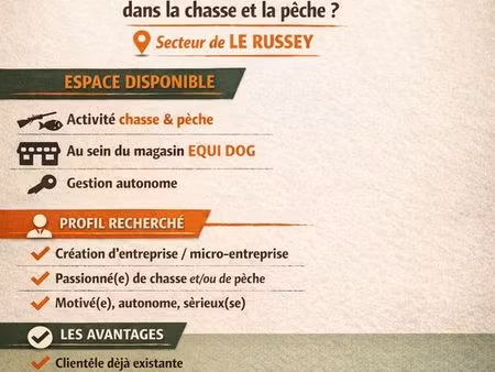 opportunité chasse & pêche – local 100 m² – le russey
