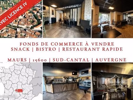 brasserie  fonds de commerce  restauration  restauration rapide 104 m² maurs