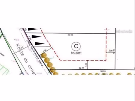 parcelle viabilisée de 312m2