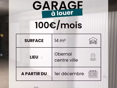 garage fermé obernai centre ville