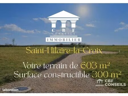 terrain 603 m² saint-hilaire-la-croix