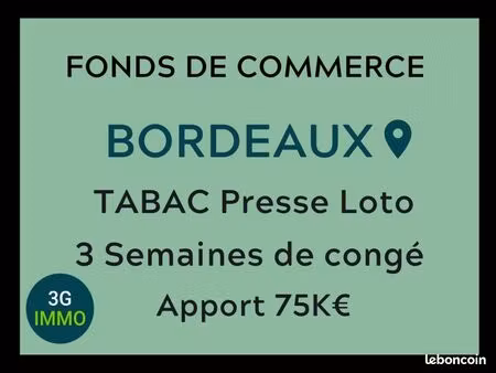 fonds de commerce tabac bordeaux