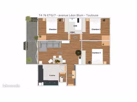 t4 dernier étage avec balcon refait à neuf - métro jolimont