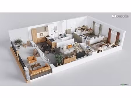 appartement 3 pièces 64 m²