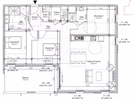 vente appartement 4 pièces 97 m² à vif (38450)  379 900 €