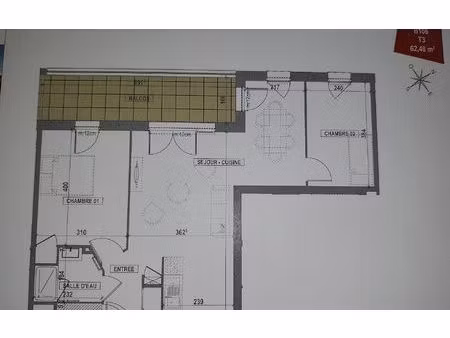 location appartement  62.48 m² t-2 à lagord  877 €