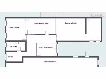 local professionnel 24m2 et 13 5m2