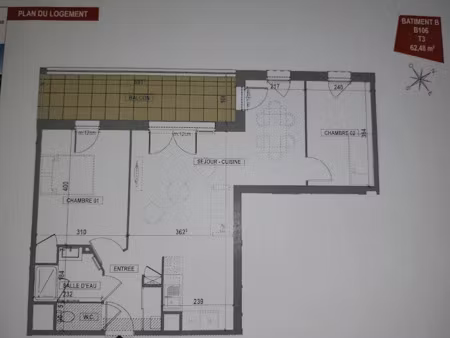 location appartement 2 pièces 62.48 m² à lagord (17140)  878 €
