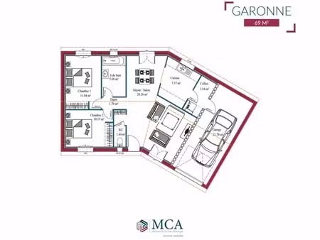 vente maison 3 pièces 69 m² le gua (17600)