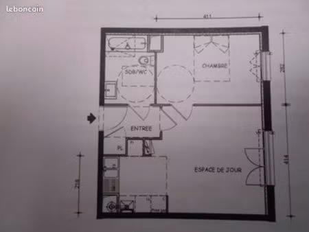 appartement 2 pièces 41 m²