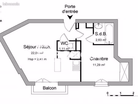appartement 2 pièces 37 m²