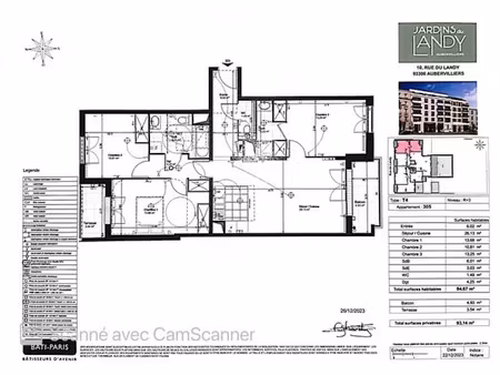 location appartement 4 pièces 85 m² à aubervilliers (93300)  1 587 €