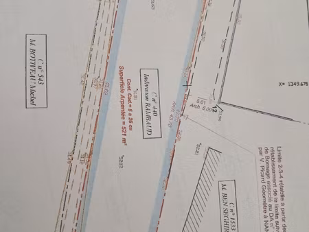 vente terrain 521 m²