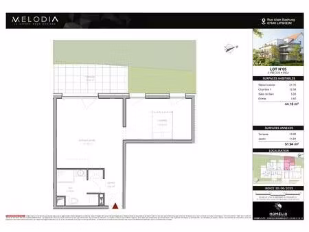vente appartement 2 pièces 44 m² lipsheim (67640)