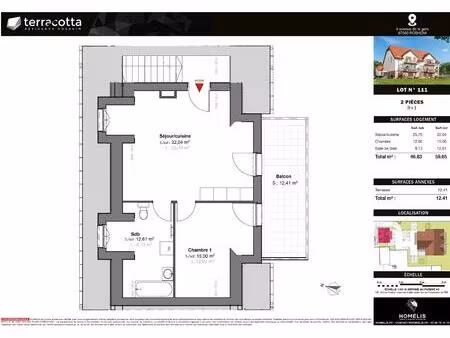 vente appartement 2 pièces 49 m² rosheim (67560)