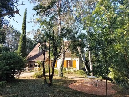 maison avec piscine sur grand parc arbore