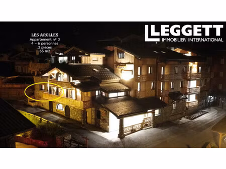 achat appartement 3 pièces 65m² aime la plagne 73210