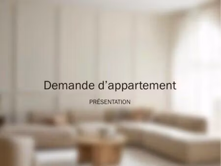 recherche d’appartement urgente