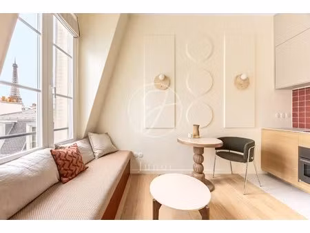 paris 7e - gros caillou / cler - appartement meublé à vendre - 18 31m² carrez - 23 66m² au