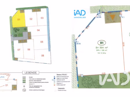 vente terrain à bâtir 504 m²