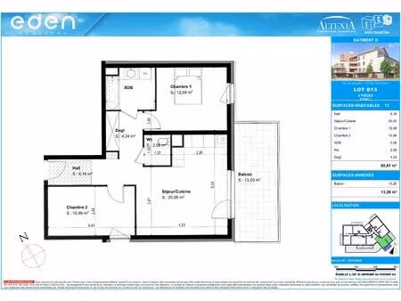vente appartement 3 pièces 60 m² haguenau (67500)