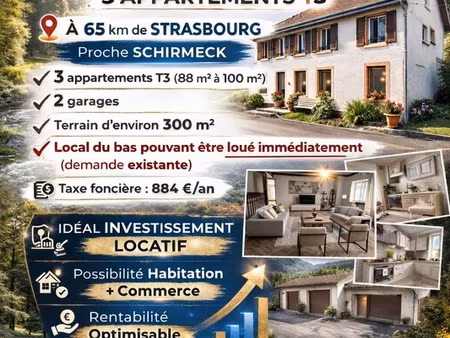 en vente immeuble de rapport 288 m² – 94 000 € |schirmeck
