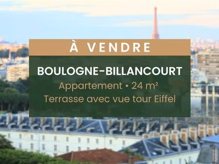 vente appartement 1 pièce 24 m² boulogne-billancourt (92100)